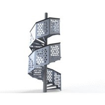 Escalier GM40 garde-corps tôle découpée