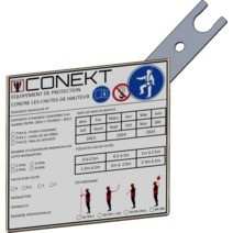 Plaque signalétique LDV et point d'ancrage CONEKT